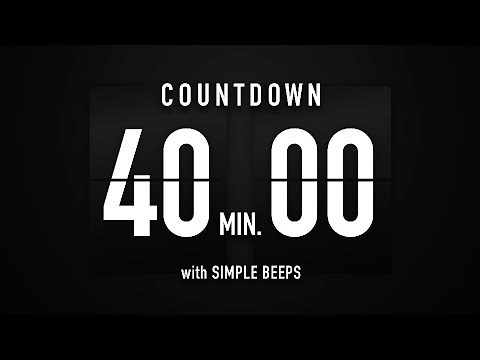40 Minute Countdown Timer 🕙 Flip Clock with Simple Beeps 🔊🖤