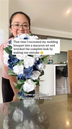I recreated my wedding bouquet into a macaron set and it didn’t end well 😭
