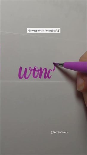 how to write wonderful with a brush pen #handwriting #calligraphy #shorts