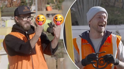 Robby pranks Mat while gardening