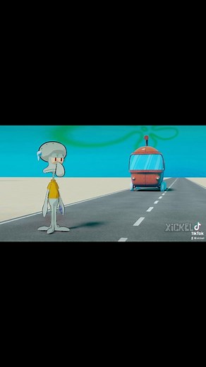 Michael Garcia on Instagram: "Squidward gets hit by a bus #spongebob #animation #animated #3danimation #meme #blender"