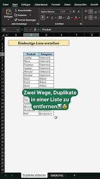 Excel-Tipp: Eindeutige Liste ohne Duplikate in 30 Sekunden!🥸📊 #excel #duplikate