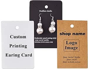Custom Earring Display Card Earring Holder Cards,Personalized Jewelry Card Hold,100/200/500 Pack…