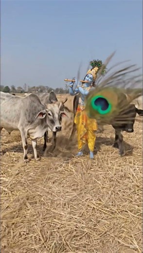 Radha Krishna Ji Ki Gaiya 🐄🙏 Dil Chhoo Lene Wala Scene #krishnabhajan #bhaktishorts 💫🪈🪈 #bhakti #b