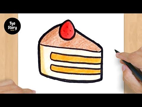 #306 How to Draw a Cake Slice - Easy Drawing Tutorial