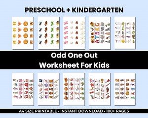 Odd One Out Workbook for Kids, 100 Pages of Fun Learning – Educational Puzzle Activities for Ages 3-6, Critical Thinking Practice - Etsy