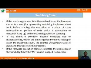 ESD UNIT 3 LECTURE 6_Watchdog Timer