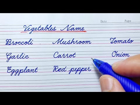 How to write Vegetables name in cursive | Cursive Writing for beginner | Cursive handwriting