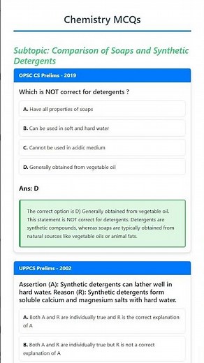 Comparison of Soaps and Synthetic Detergents
