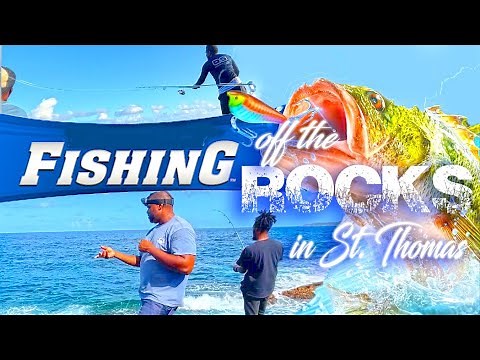 Fishing Off The Rocks In St. Thomas, VI
