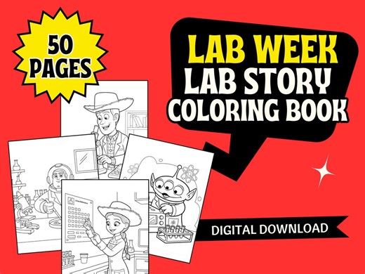 Lab Story Coloring Pages Printable Coloring Sheets | Lab Week Activity Pages | DIGITAL DOWNLOAD | Medical Laboratory Week Celebration - Etsy