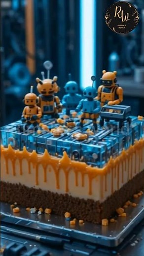 Mini Robot Factory Cake 🍰🤖 | Satisfying Sci-Fi Dessert Art | ASMR Cake Decorating