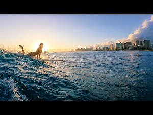 Surfing Waikiki Until Last Light | Fast Juicy Rights | RAW POV