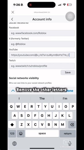 How to put your yt channel link on Roblox