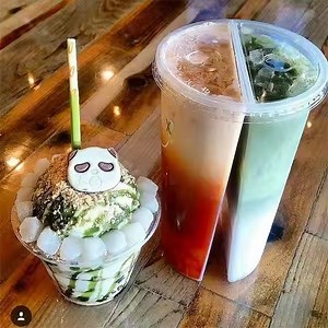 [Hot Item] 700ml PP Plastic Cup Twins Split Cup Boba Bubble Tea Double Shared 2 Flavour Cup