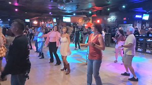 21K views · 322 reactions | Wednesday night line dancing at Round Up in Davie FL. The dance is Moves Like Jagger choreographed by Bracken Heidenreich. Music is Moves Like Jagger by Maroon 5. #linedancing #linedance #popmusic #maroon5 #moveslikejagger | Dora and Gary's Line Dancing Page | Facebook