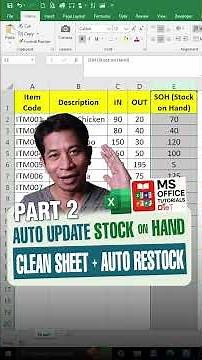 AUTO-STOCK UPDATE in Excel: IN/OUT Tracking + Real-Time SOH in ONE SHEET! (Beginner-Friendly)