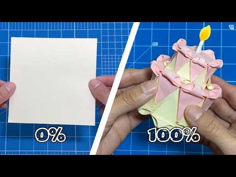 Cute Origami Cake 🎂 | Satisfying Paper Craft Tutorial (No Voice)