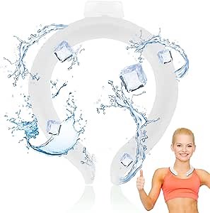 Neck Cooler Ring,Wearable Body Cooling Tube for Heat and Hot Weather, Neck Gel Ice Pack for Outdoor Workers, Sports, Relief from Hot Flashes Or Fever, Reusable Wraps Neck Collars (Ice Color)