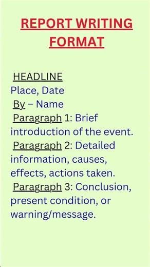 REPORT WRITING FORMAT