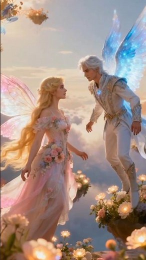 Heavenly Love Story 💖 | Magical Fairy Romance in the Sky #romanticshorts