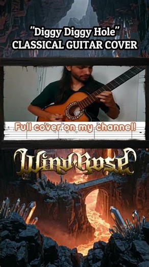 Diggy Diggy Hole on Classical Guitar! #windrose #powermetal #guitarcover #guitartabs #yogscast