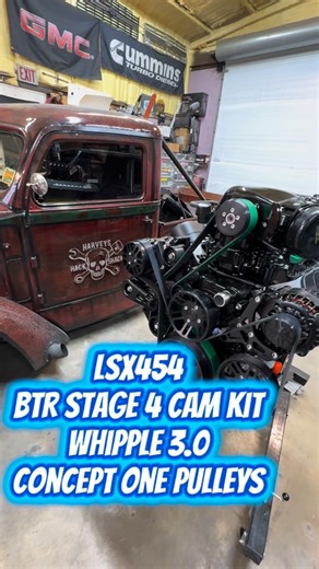 HHS on Instagram: "Santa shows up with this… what are you putting it in?! This thing is a Unit! GM LSX 454, gapped rings, head studs, BTR stage 4 PDS camshaft and springs, BTR pushrods, bushed rockers, Whipple 3.0 with Concept One accessory drive, Bosch 210 injectors…. #hackshack #harveyshackshack #lsx #whipple #teambtr"