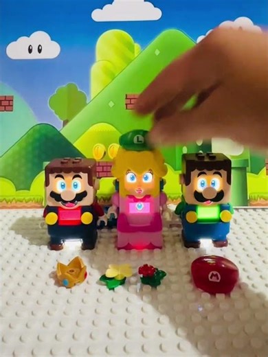 Lego Mario and Lego Peach Want to returned their suit #shorts #funny #mario #asmr #toys #fyp r29