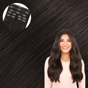 Dark Brown Seamless Clip In Hair Extensions