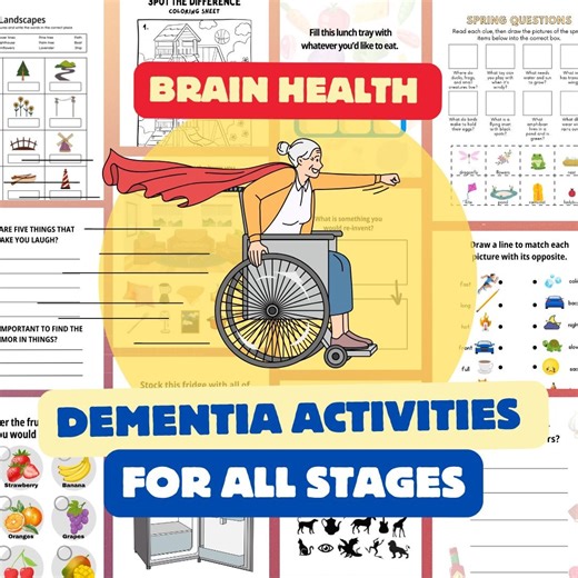 Dementia Activities Worksheets for Seniors: Cognitive Exercises (digital Download) - Etsy