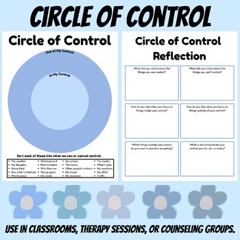 Circle of Control Worksheets | Sorting Activity   Reflection Questions | SEL