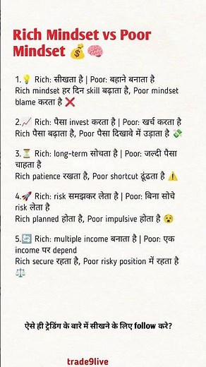 Rich mindset vs poor mindset#richmindset