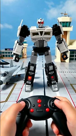 RC Jet Fighter Transforms into Robot | Miniature Airport Diorama POV #kidsshorts #povrc #rctoys