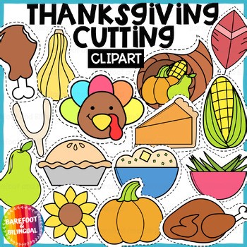 Thanksgiving Cutting Clipart | Images for Scissors Skills and Fine Motor