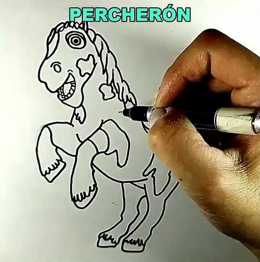 We draw and color the Percheron from Zenon's Farm | Drawings for children