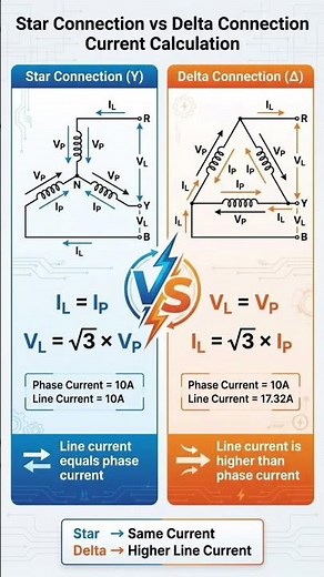 Star vs Delta Connection Explained ⚡ | 3-Phase System Basics