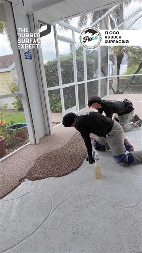 FLOCO Rubber Surfacing Pool Deck Install #rubbersurfacing