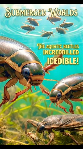 Aquatic Beetles Walking 🐞💧 | Lovely Nature Short #trending