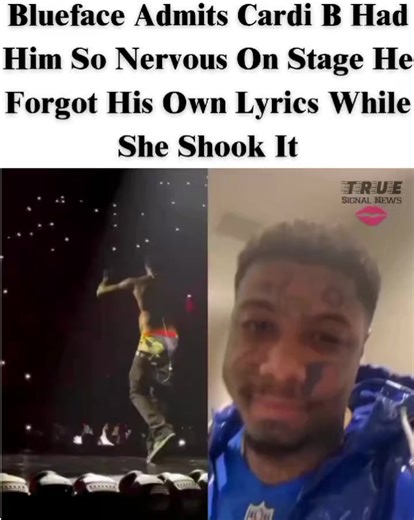 Blueface Nervous on Stage with Cardi B