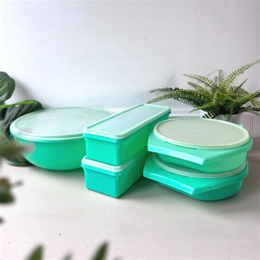 Vintage 1960s Tupperware Turquoise Storage Container Set of 10, MCM Mid Century Fix-n-mix Bowl, Modular Canisters - Etsy