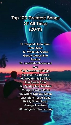 Top 100 Greatest Songs Of All Time:(20-11) #classicrock #classicrocktiktok #classicrockfandom #rockandroll #rockmusic #rockstar #rocksong #ledzeppelin #70srock #70smusic #70sbands #guitartok #guitarriff #thebeatles #thebeatleslove #beatlestok #songranking #musicranking