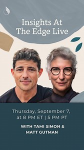 ABC News' Chief National Correspondent, Matt Gutman, suffered panic attacks in secret for 20 years: gut-wrenching episodes that left his vision constricted, his body damp, and his nerves shot. 💔 Despite the affliction, he had managed to carve out a formidable career for himself, reporting from war zones and natural disasters before millions of viewers. Join Matt and Tami Simon for a very special episode of Insights at the Edge Live to explore panic attacks, anxiety, and trauma. Watch here 👉🏽 
