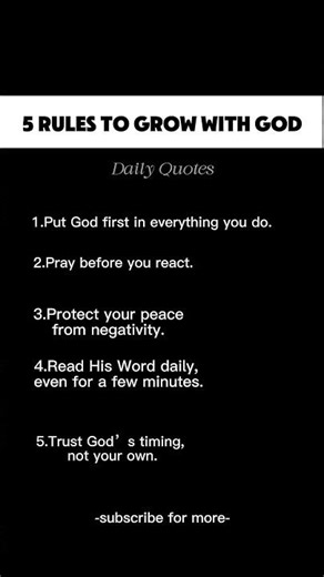 5 RULES TO GROW WITH GOD #quotes