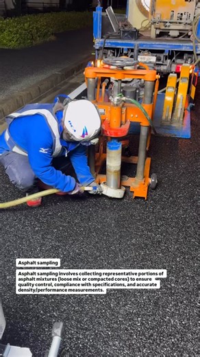 Engr Jebran khan on Instagram: "Asphalt sampling involves collecting representative portions of asphalt mixtures (loose mix or compacted cores) to ensure quality control, compliance with specifications, and accurate density/performance measurements."
