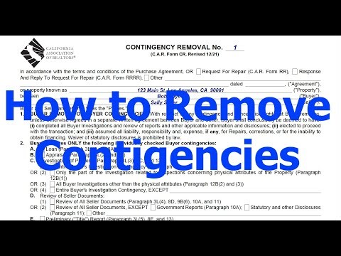 How To Remove Contingencies - CAR Form CR