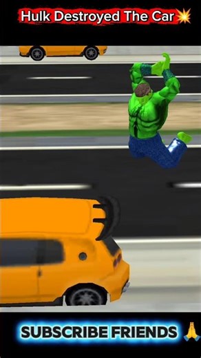 Hulk destroy the car 💥💥. #hulk #hulksmash #cartoon #shorts #automobile #viral #gaming