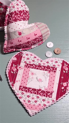 Quilted Heart Decoration - Patchwork Sewing Project