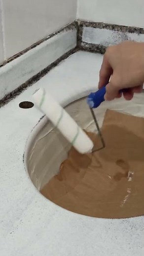 DIY PINTEI PIA EM GRANITO DE BRANCO #SHORTS #façavocêmesmo