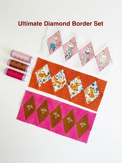 Diamond Border Quilt Block Pattern: FPP Patchwork, 12 Sizes (PDF Download - Etsy