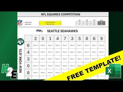 Free NFL Squares Template in Excel